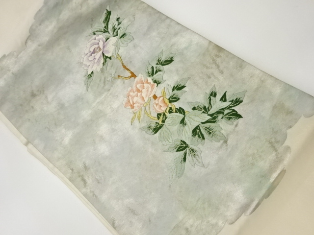 リサイクル　牡丹模様織出し名古屋帯